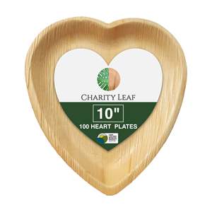 Piatto Monouso a Forma di Cuore in Foglia di Palma Naturale da 10 Pollici - Product Image 6