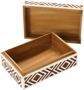 家の装飾とバニティデスクの多目的のための豪華なMDF & 樹脂装飾ジュエリー収納ボックスパッキングボックス