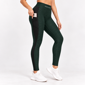 Leggings sans couture taille haute pour femme NOBAR WEAR, couleur bordeaux, effet push-up, longueur intégrale, pour la gym. - Product Image 4