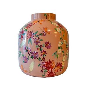 Linea Exports Inc ceramic multicolor <b>vase</b> Glossy multicolor ceramic floral Traditional tabletop ceramic <b>vase</b> - Product Image 2