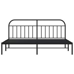 โครงเตียงเหล็กทรงสี่เหลี่ยมผืนผ้าเคลือบสีดำทั้งตัว สีดำ - Product Image 6