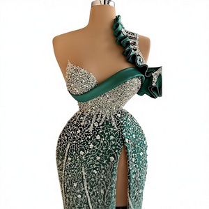 Custom Women's High Quality Summer Luxury Lightweight Floor-Length Mermaid Silhouette Beaded Breathable Mesh Plus Size Pattern - Product Image 1