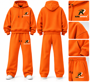 Conjunto Deportivo para Hombre, Sudadera con Capucha y Logotipo Personalizado en la Parte Delantera, Pantalones Deportivos, 100% Algodón, Estilo Francés - Product Image 4