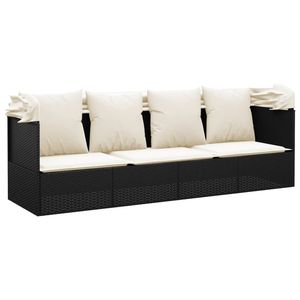 Collection de canapés de jardin et de lits de repos d'extérieur noirs et blancs crème - Product Image 6