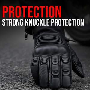 Gants de moto en cuir véritable, respirants, antidérapants, pour hommes et femmes, pour motards de rue, quatre saisons, doux - Product Image 6