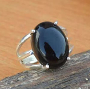 Black Onyx Prong <b>Ring</b> Handmade Gemstone <b>Ring</b> Sterling Silver Jewelry Minimalist <b>Statement</b> <b>Ring</b> - Product Image 3