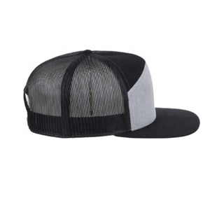 Gorra Trucker Richardson Auténtica Personalizada de 7 Paneles, Impermeable, Gris Jaspeado/Negro, Malla, Parche Bordado en 3D, Algodón, Dos Tonos - Product Image 4