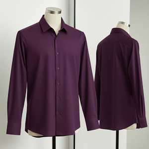 Chemises habillées pour hommes en popeline de coton blanc, à manches longues, couleur unie, col rabattu, anti-plis, formelles, collection Printemps, ODM - Product Image 3