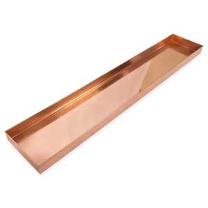 Modern Rectangular Copper Serving Tray High Rim Metal Platter Polished Rose Gold Finish Kitchen Storage Tray <b>Food</b> <b>Server</b> - Product Image 1