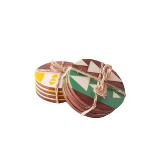Luxury Handmade Wooden Resin Coaster Set Modern Artistic Inlay Cup Mats Custom Branding Premium Table Pads for Homes - Product Image 1