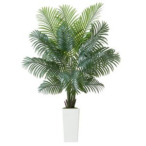 Palmera Areca Artificial de 6 pies, Resistente a los Rayos UV, Planta Tropical Blanca Artificial con Maceta Grande, Plantas de Interior de Seda - Product Image 1