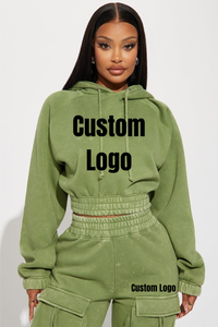 Conjuntos de Sudadera con Capucha y Pantalones Deportivos Casuales de Forro Polar Ligero para Mujer, OEM, Personalizados, al por Mayor, Ecológicos, Lisos - Product Image 4