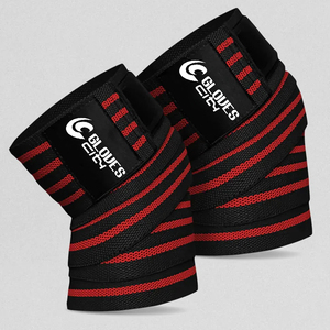 Adjustable Heavy Duty Polyester Long Knee Wraps Weightlifting Gym Training Bodybuilding Enhanced Knee Stability Injury - Product Image 1