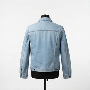 Professional Regular Fit Men's Winter Denim Hooded Jacket <b>Stand</b> Collar Front Casual Outdoor Breathable Customizable 100% Cotton - Product Image 5