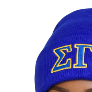 Sigma Gamma Rho Blue Beanie Hat Women ΣΓΡ Embroidery Knit Cap Warm Winter Skull Cap Casual Stylish Fit - Product Image 6