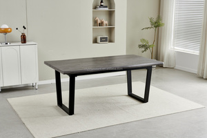 Ý High End tùy chỉnh Bàn Ăn Hiện Đại <span class=keywords><strong>MDF</strong></span> Top kim loại Chân bảng - Product Image 3