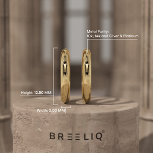 14K <b>Solid</b> White <b>Gold</b> Plain Hoop Earrings Elegant Polished Round <b>Huggie</b> Hoops Classic Minimalist Fine Jewelry For Women - Product Image 5