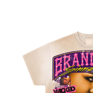 Wicked Girl Silk Screen Printed Regular Fit <b>Men's</b> T-Shirt Street Style Short Sleeve <b>Turtleneck</b> 100% Cotton - Product Image 4