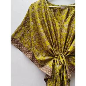 Kaftan en soie à imprimé floral pour femme Ethinic Craft Hub, confortable, idéal comme paréo de maillot de bain - Product Image 5