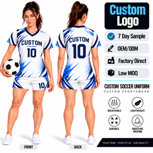 Customized Digital Print Football Jersey Soccer Uniforms Set Name Number Quick Dry Moisture-Wicking 100% Polyester Soccer <b>Kit</b> - Product Image 2