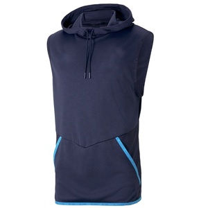 Sudadera de algodón con capucha para niño, jersey de corte ajustado sin mangas liso de lana - Product Image 1