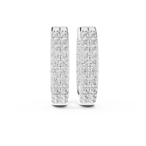 Boucles d'oreilles créoles géométriques de luxe en argent sterling certifiées IGI, bijoux fins minimalistes pour femmes, pour mariage et fiançailles - Product Image 1