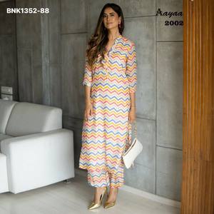 สินค้ามาใหม่ ชุดคุर्ติ-กางเกงขายาวผ้ามัสลินพิมพ์ลายดิจิทัลสุดฮิต คอลเลคชั่นจากซูรัต จำหน่ายในราคาขายส่ง - Product Image 4