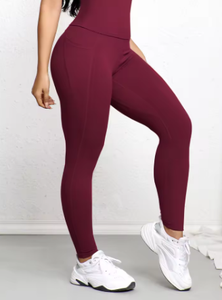 Pantalons capri taille haute pour femmes avec poches, effet ventre plat, non transparents, pour entraînement, course à pied, yoga, athlétisme, leggings push-up pour la gym - Product Image 4