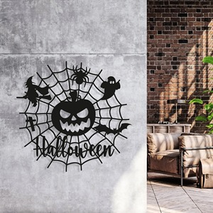 Décoration murale en métal en forme de toile d'araignée, décoration d'Halloween, décoration suspendue effrayante pour la porte de la maison, décoration de fête et design sur le thème festif effrayant - Product Image 2