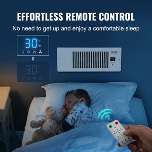 Termostato con telecomando silenzioso ventilatore ripetitore di velocità regolabile per 4 'x 12 'fori di registro Smart sfiato bianco-registro e griglie - Product Image 5