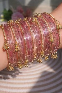 Colorful Trendy Islamic <b>Wedding</b> High Quality Jelly Bangles Set Women Transparent Stackable Crystal Pearl Bracelet Set - Product Image 3
