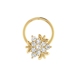 AJRETAIL - Pinza para la Nariz con Diamante Natural de 0.09 Quilates, Corte Brillante Redondo, Forma de Flor, Color HI, Claridad VS-SI, para Joyería - Product Image 1