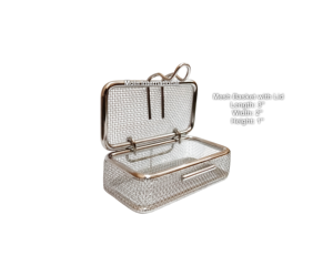 Premium Manual <b>Small</b> Wire Mesh <b>Box</b> with Lid Stainless Steel Storage Container for Surgical Dental and Medical <b>Tools</b> - Product Image 2