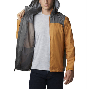 Men's Color Blocked Soft Shell <b>Jacket</b> Water Resistant <b>Zip</b> Fly Stand Collar Regular Fit Outdoor Wear - Product Image 3