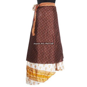 High Fashion Ladies Silk <b>Wrap</b> <b>Skirts</b> Boho Stylish Multi Color Summer Wear Comfortable Fashion Boho Hippie Free Size Gypsy Women - Product Image 4