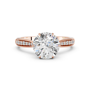 Bague de fiançailles de luxe pour femme ZOTA JEWEL en or rose 14 carats avec diamant de laboratoire de 1 carat taille brillant et diamants latéraux, certifiée IGI, cadeau - Product Image 1