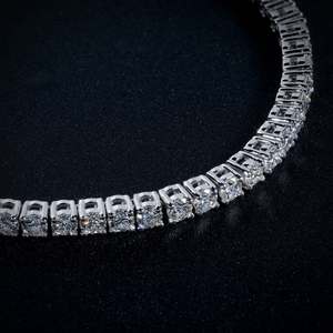 Bijoux Hip Hop de luxe, plaqué or blanc, argent sterling 925, diamant Moissanite VVS, bracelet chaîne tennis serti de diamants pour hommes et femmes - Product Image 2