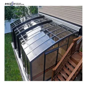 Cabane de soleil en aluminium, maison en verre, porche, patio, boîtier d'écran, design de jardin