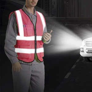 Gilet de sécurité personnalisé avec logo, matériau réfléchissant haute visibilité, maille polyester respirante pour le personnel des bâtiments commerciaux - Product Image 5