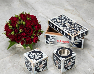 Ramadan <b>Gift</b> Set Bakhoor and Burnar with Bone Inlays and Acrylic Serving Trays Novelty Home Decor Sets - Product Image 1