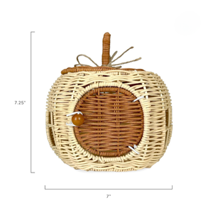Adorable Caja de Mimbre con Forma de Calabaza, Juguete Infantil, Juguete de Imitación, Casa de Mimbre con Espacio de Almacenamiento Secreto para Juguetes Pequeños y Decoración de Cuarto Infantil - Product Image 4