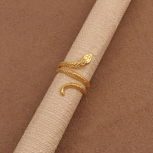 El Joyero Vintage 18K Gold Plated Snake <b>Ring</b> <b>Adjustable</b> Animal Shape Bohemian Jewelry Unisex Fashion GR20 Rajasthan Daily Wear V - Product Image 3