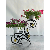 Support à plantes robuste en fer forgé : Étagère à fleurs multi-niveaux en métal pour une oasis intérieure élégante et une décoration de patio extérieur