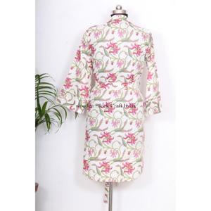 Chemise indienne imprimée la plus vendue avec ceinture à nouer, robe longue faite main indienne, chemise longue décontractée avec manches kimono larges, ethnique - Product Image 6