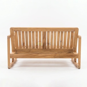 Sofá de Jardín de Madera de Teca Minimalista Contemporáneo Felcia, Muebles de Exterior de Dos Plazas, Duraderos para Uso en Comedores y Hoteles - Product Image 5