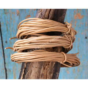 Cordón de cuero redondo natural rústico de 2,5mm 1mm 8mm para trenzado, abalorios y proyectos de bricolaje - Product Image 6