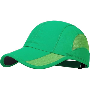 Gorra de béisbol verde vibrante de secado rápido, gorra de malla transpirable para correr, visera deportiva, gorro ajustable para exteriores, ¡Oferta caliente! - Product Image 1