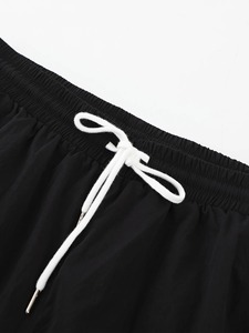 Men's Black & White Line <b>Drawstring</b> Straight Leg Casual Pants Spring Autumn Loose Cargo Style <b>Trousers</b> - Product Image 6