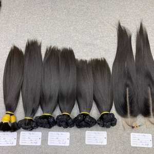 Cheveux vierges vietnamiens 100% naturels, cheveux humains Remy, lisses, donneur, vente en gros, Vietnam, super double trame, tissage à la machine, double trame - Product Image 4