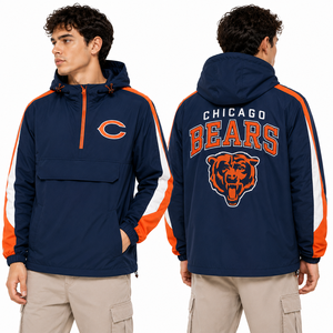 เสื้อแจ็คเก็ต Anorak กันลมแบบมีฮู้ดสำหรับผู้ชาย OEM ผลิตตามสั่ง ปักโลโก้ทีม ชุดกีฬา ขายส่งจากผู้ผลิต - Product Image 1